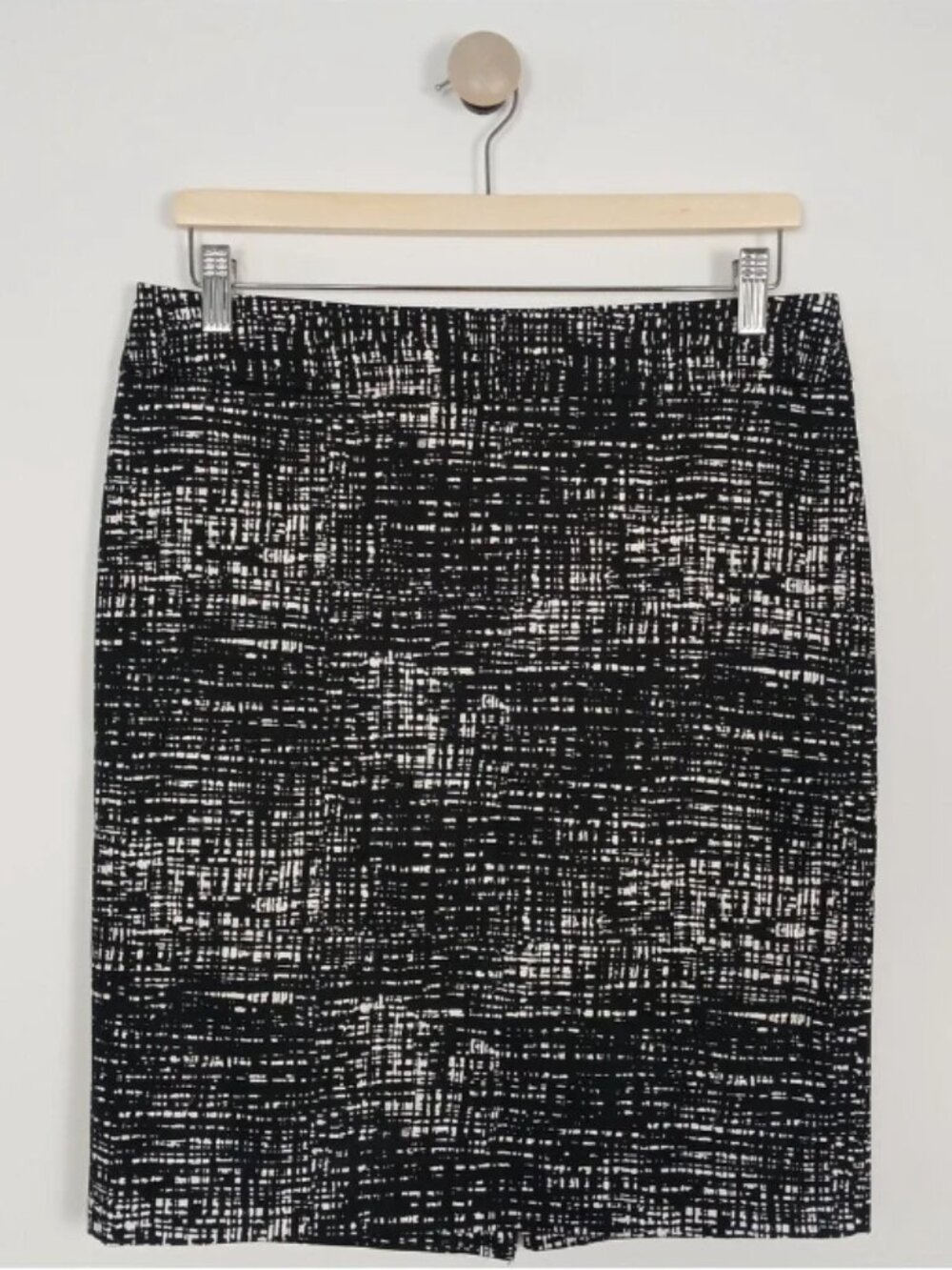 Calvin Klein Women's Size 6 Pencil Skirt Black White Stretch Cotton Career